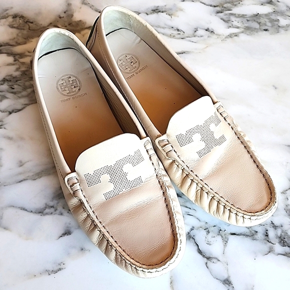 Tory Burch Shoes - Tory Burch Cream Slide on Loafers Wome's Size 8